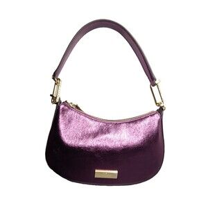 Kate Spade Nina Shoulder Bag Metallic Dark Raspberry MSRP $369